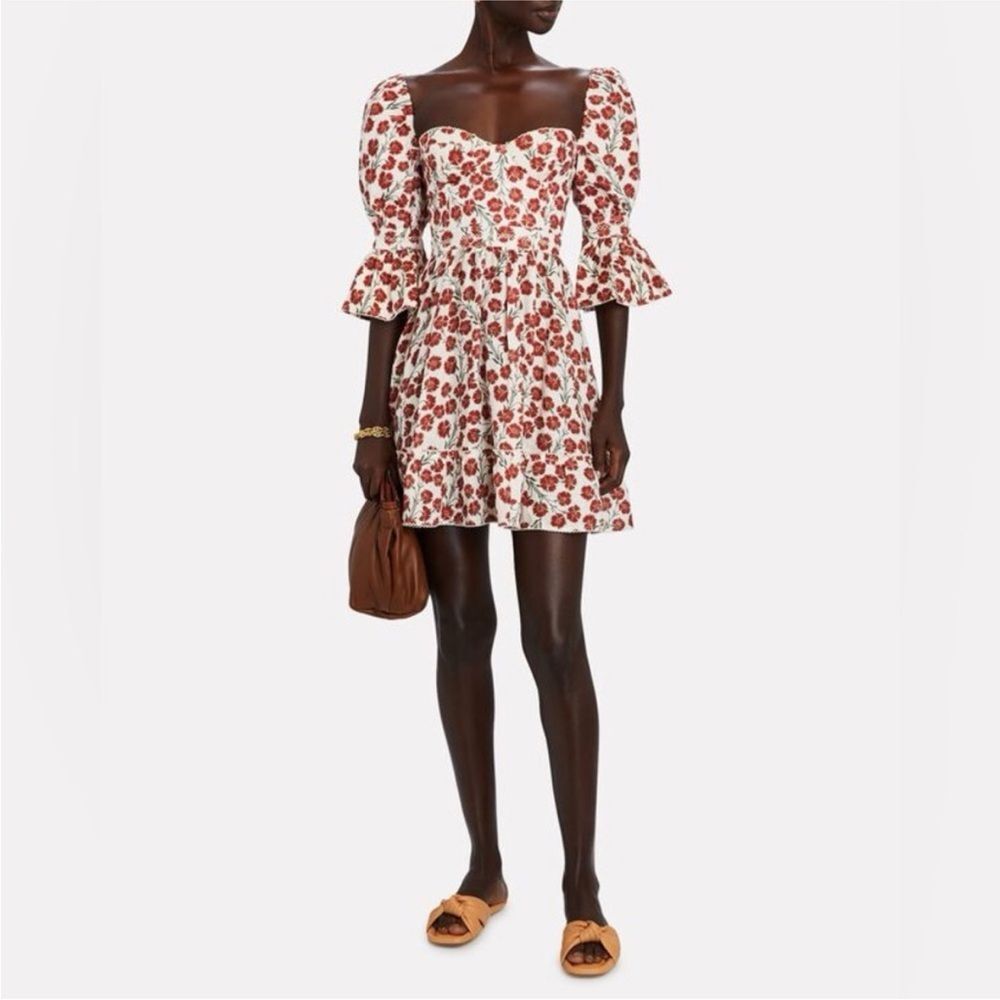 Agua by Agua Bendita Red Floral Backless Dress, L - Picture 6 of 14